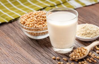 soy and a glass of soy milk