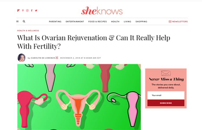 Screenshot of an article - What is ovarian rejuvenation & can it really help with fertility?
